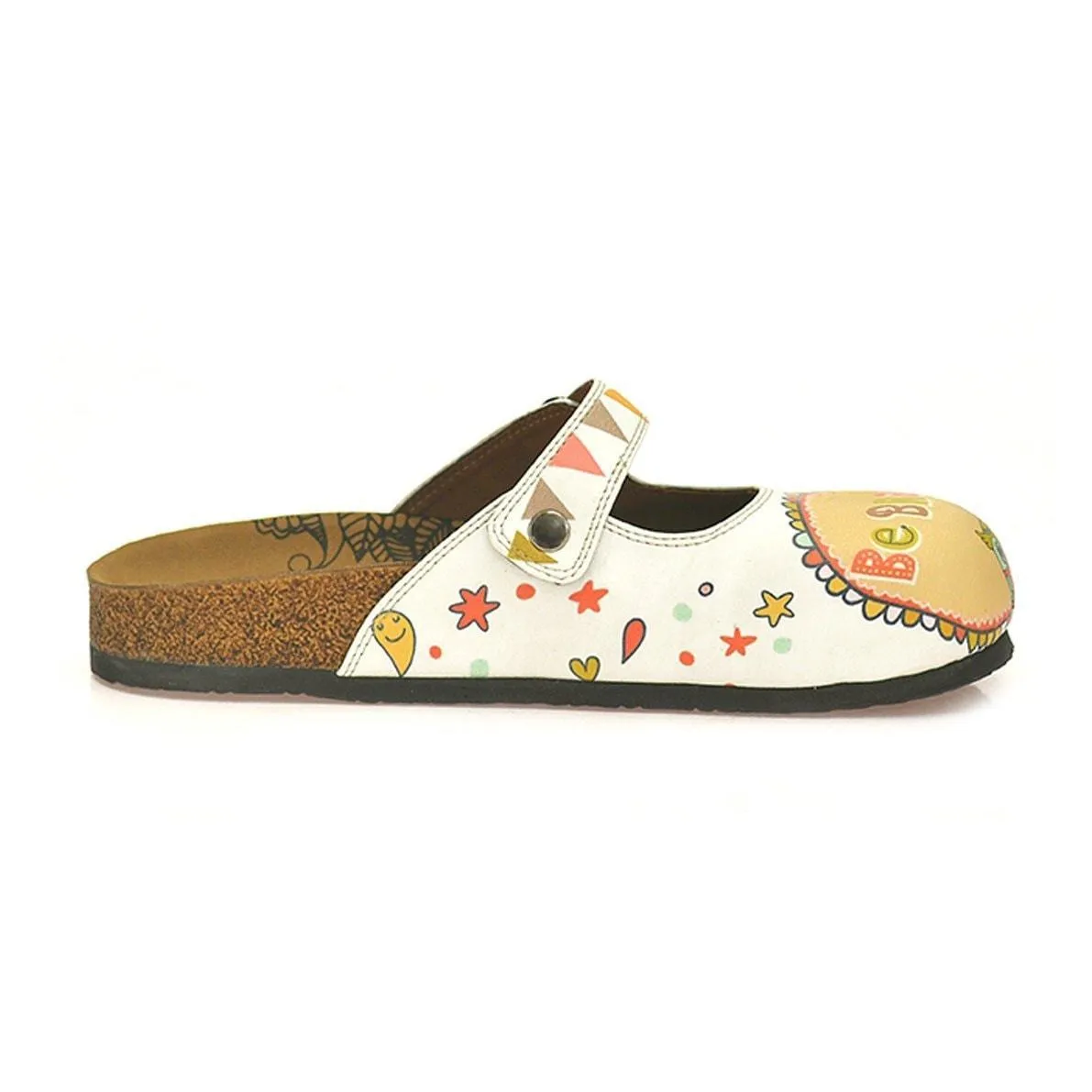 White & Orange Be Brave Clogs CAL807
