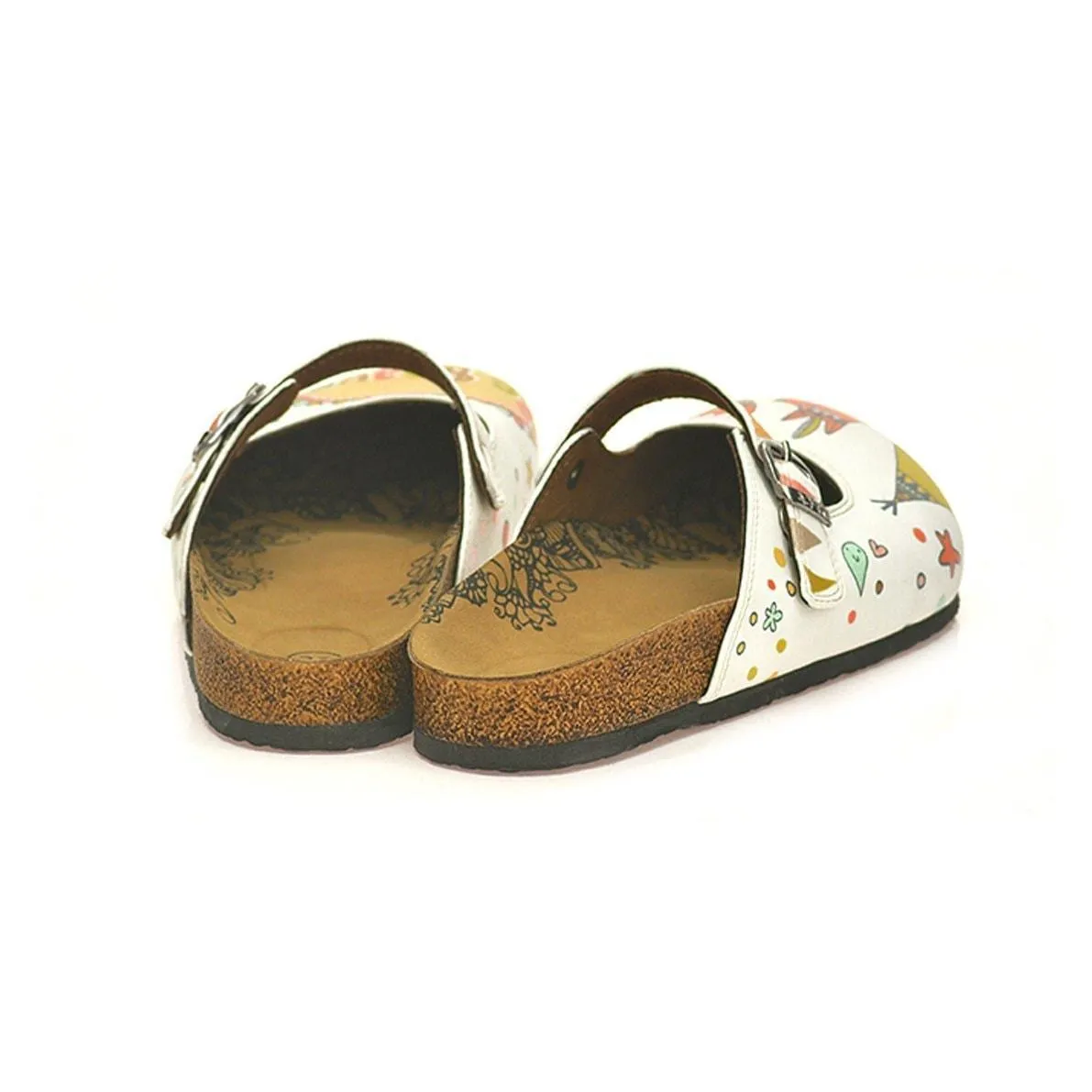 White & Orange Be Brave Clogs CAL807