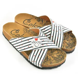 White & Red You & Me Cross-Strap Sandal CAL1109