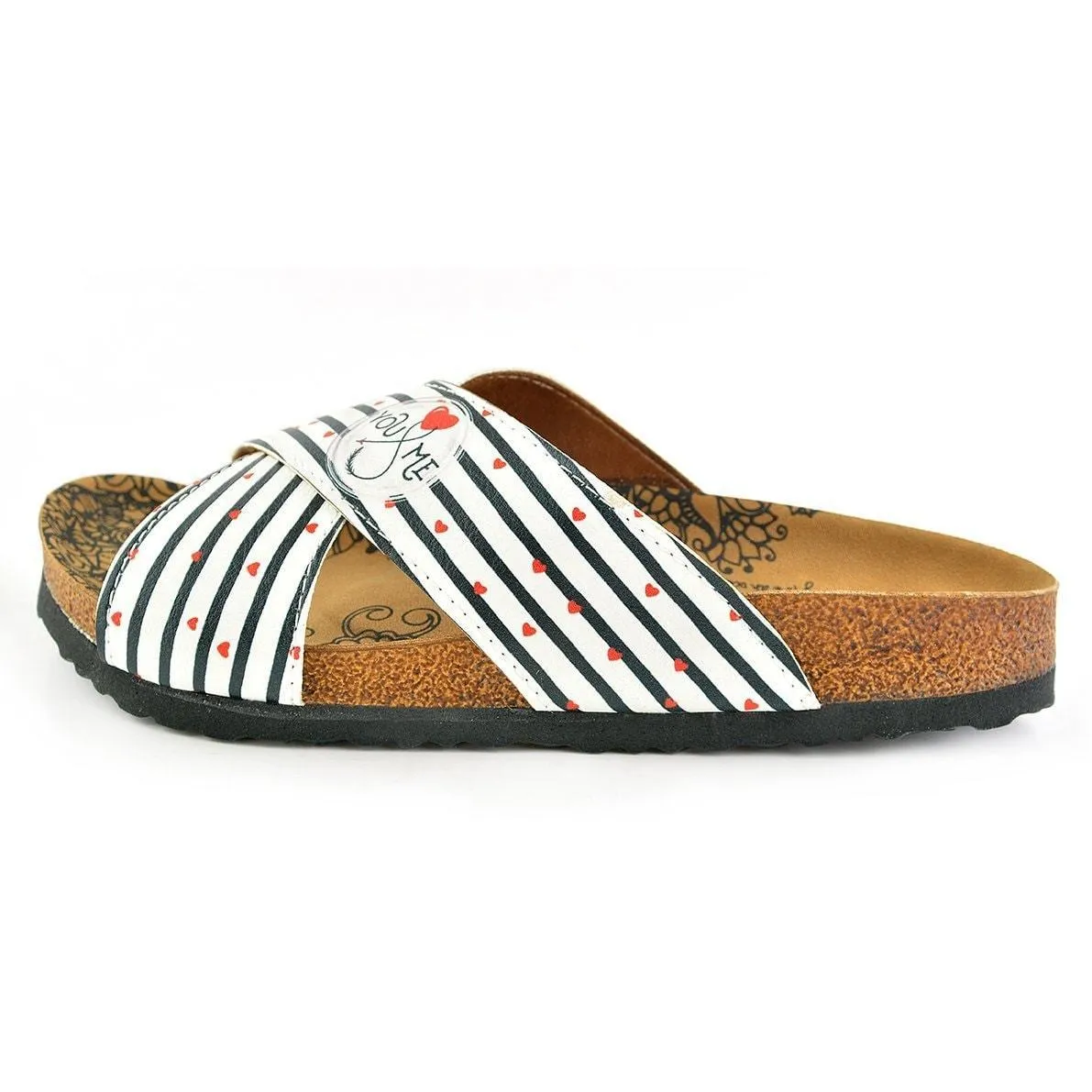 White & Red You & Me Cross-Strap Sandal CAL1109