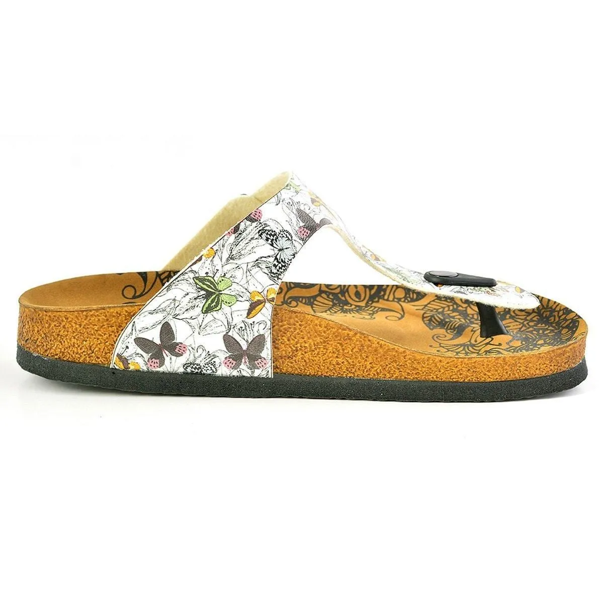 White Butterfly T-Strap Sandal CAL524