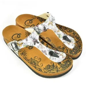 White Butterfly T-Strap Sandal CAL524