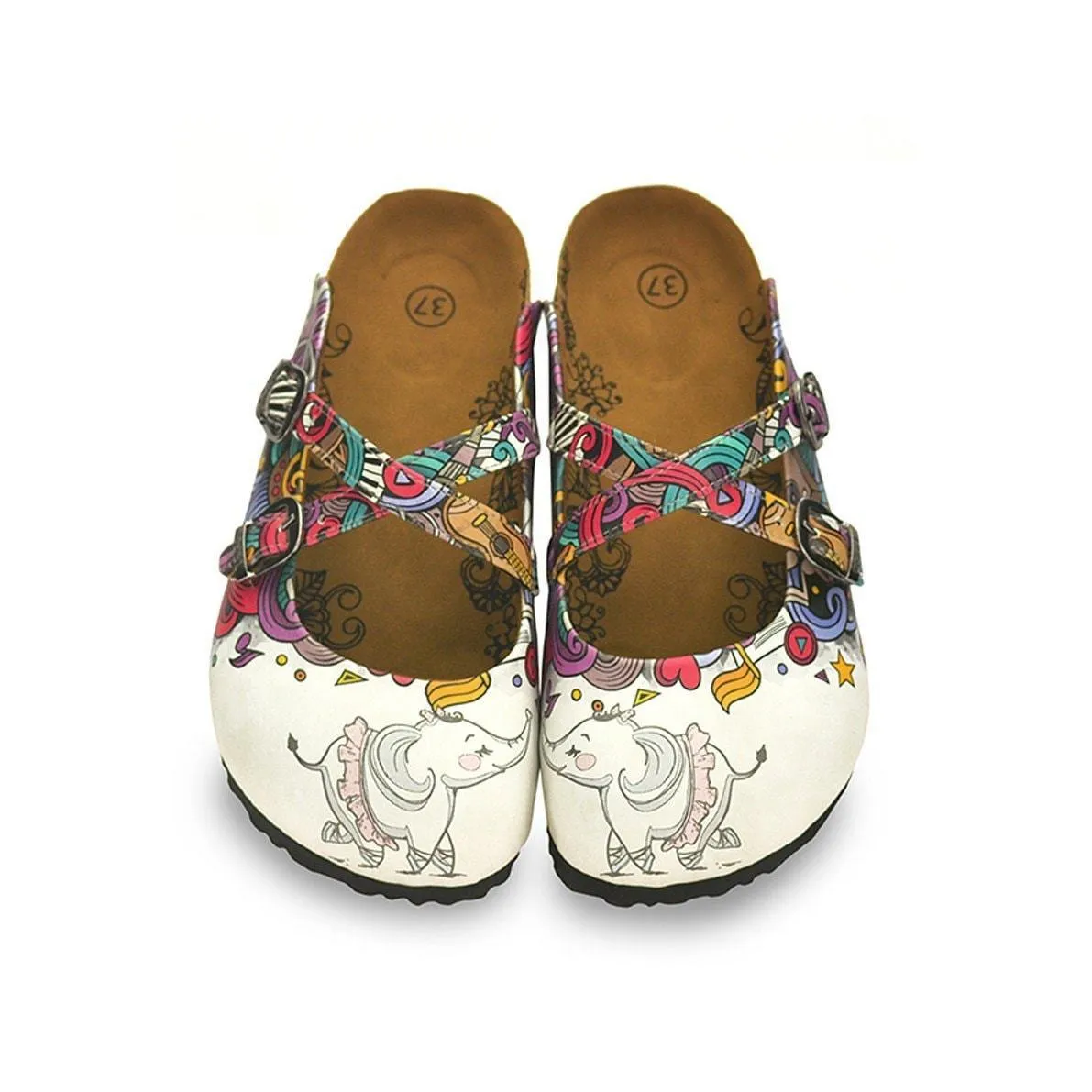 White Elephant Cross-Strap Clogs WCAL126