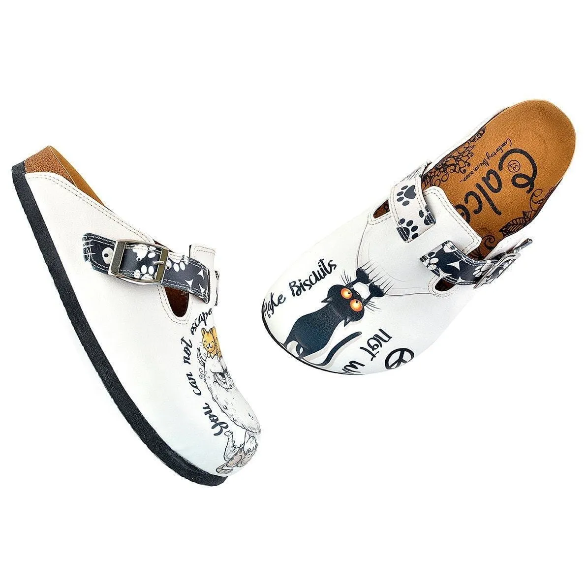 White Paw Print Clogs WCAL342