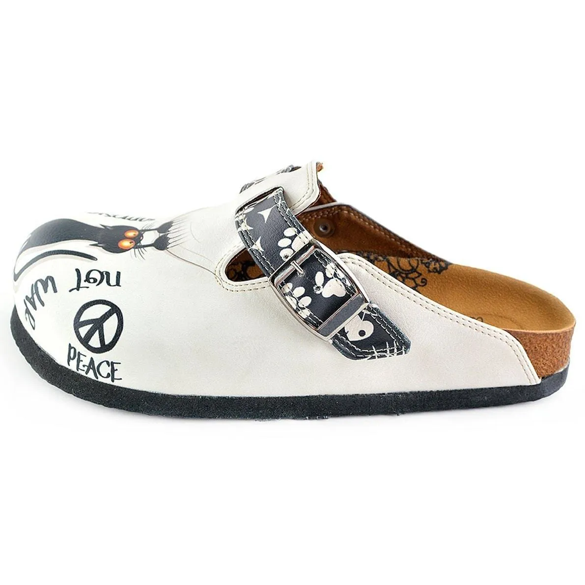 White Paw Print Clogs WCAL342