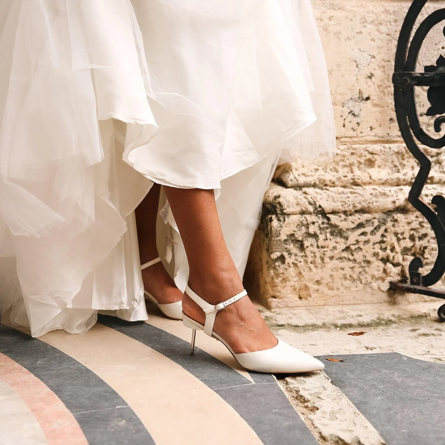 White Stiletto   Jackie Strap