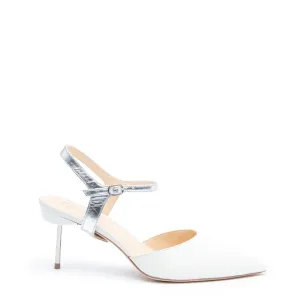 White Stiletto   Silver Jackie Strap