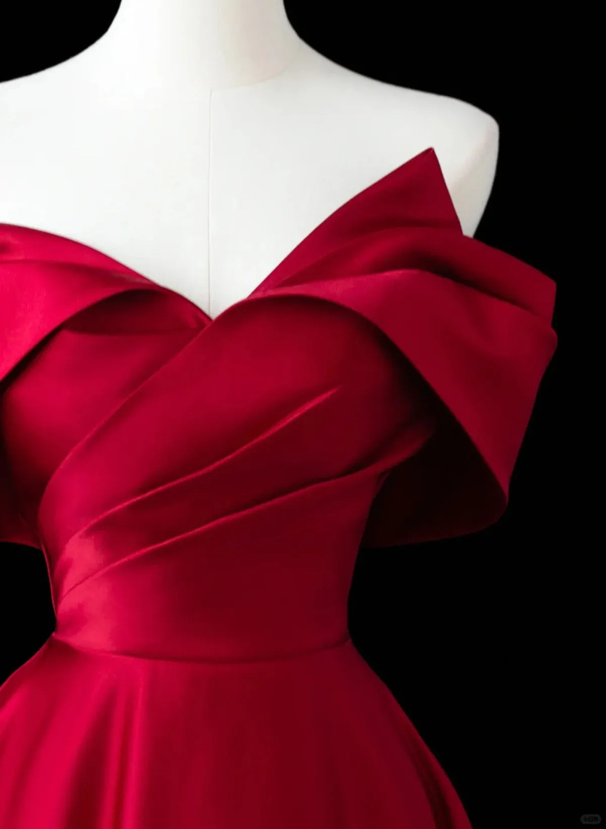 Wine Red Satin A-line Prom Dress, Wine Red Evening Dress Formal Dress