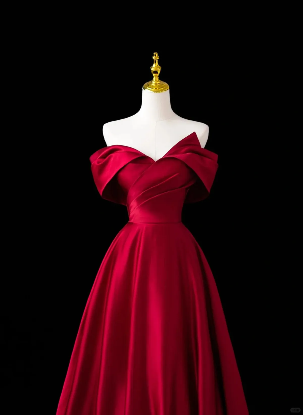 Wine Red Satin A-line Prom Dress, Wine Red Evening Dress Formal Dress
