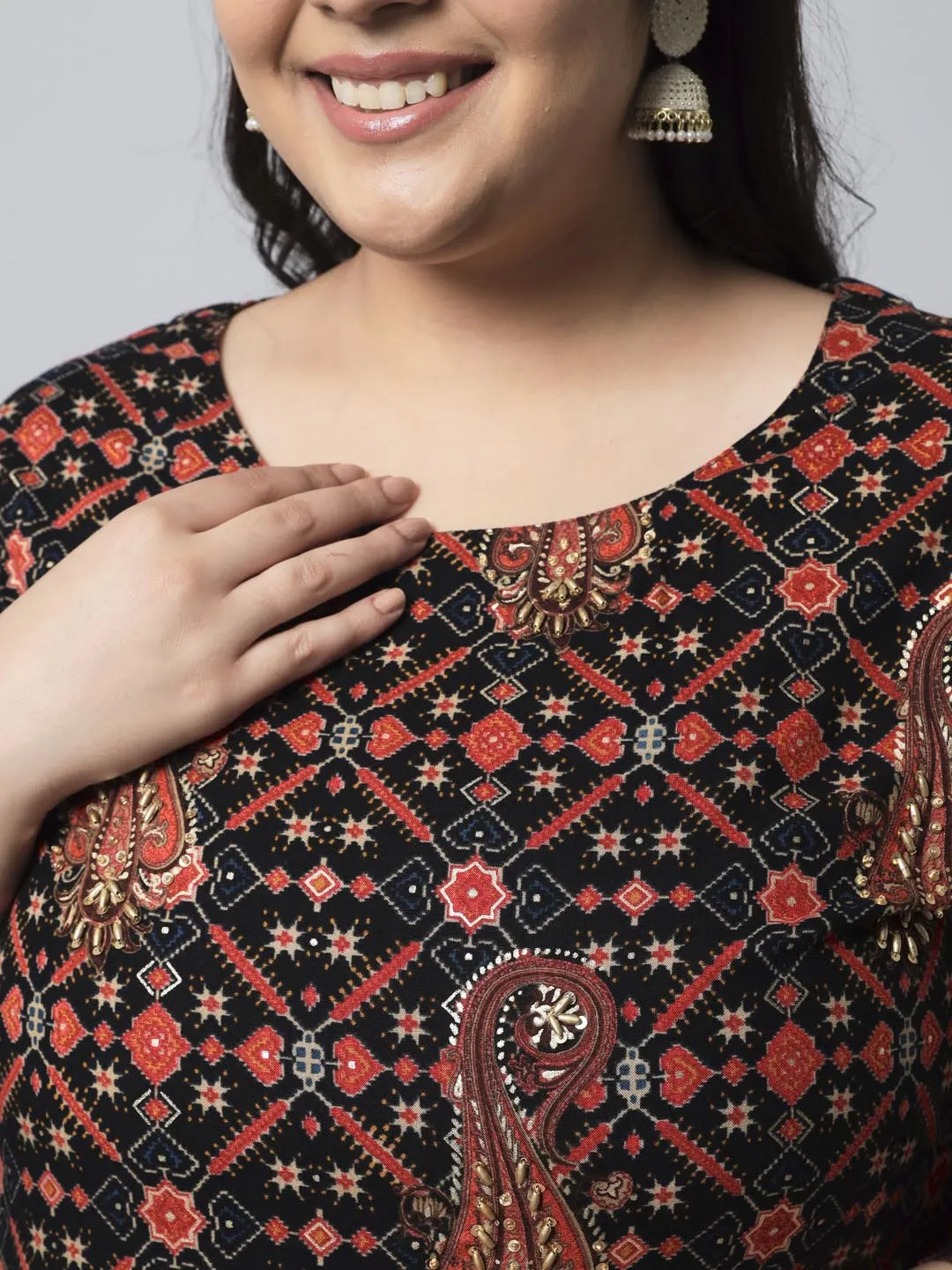 Women's Black Rayon Nyara Cut A-Line Kurta