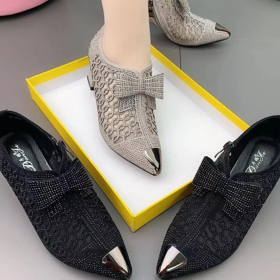 Women's Casual Shoes - Breathable Rhinestone Med-Heels Sandals GRCL0448
