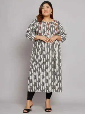 Women's White Rayon Straight Kurta