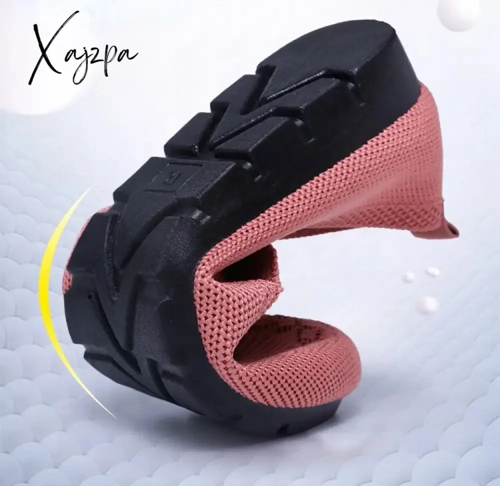 Xajzpa - New Mesh Breathable Sneakers Women Breathable Light Slip on Flat Casual Shoes Ladies Loafers Socks Shoes Women Zapatillas Mujer