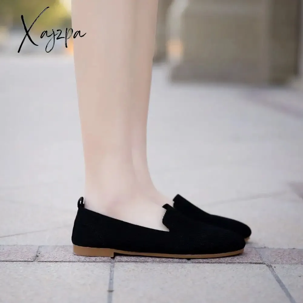 Xajzpa - Women's Casual Shoes Knitting Fabric Breathable Flats