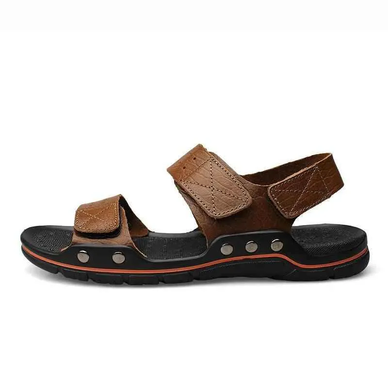 YOS0406 Men's Casual Leather Sandals: Breathable Shoes Slippers