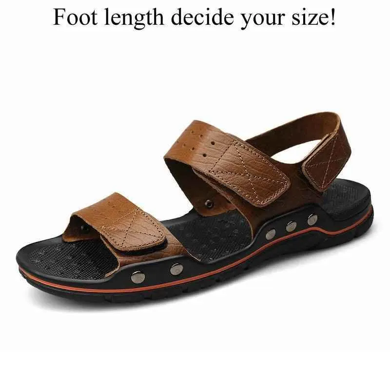 YOS0406 Men's Casual Leather Sandals: Breathable Shoes Slippers